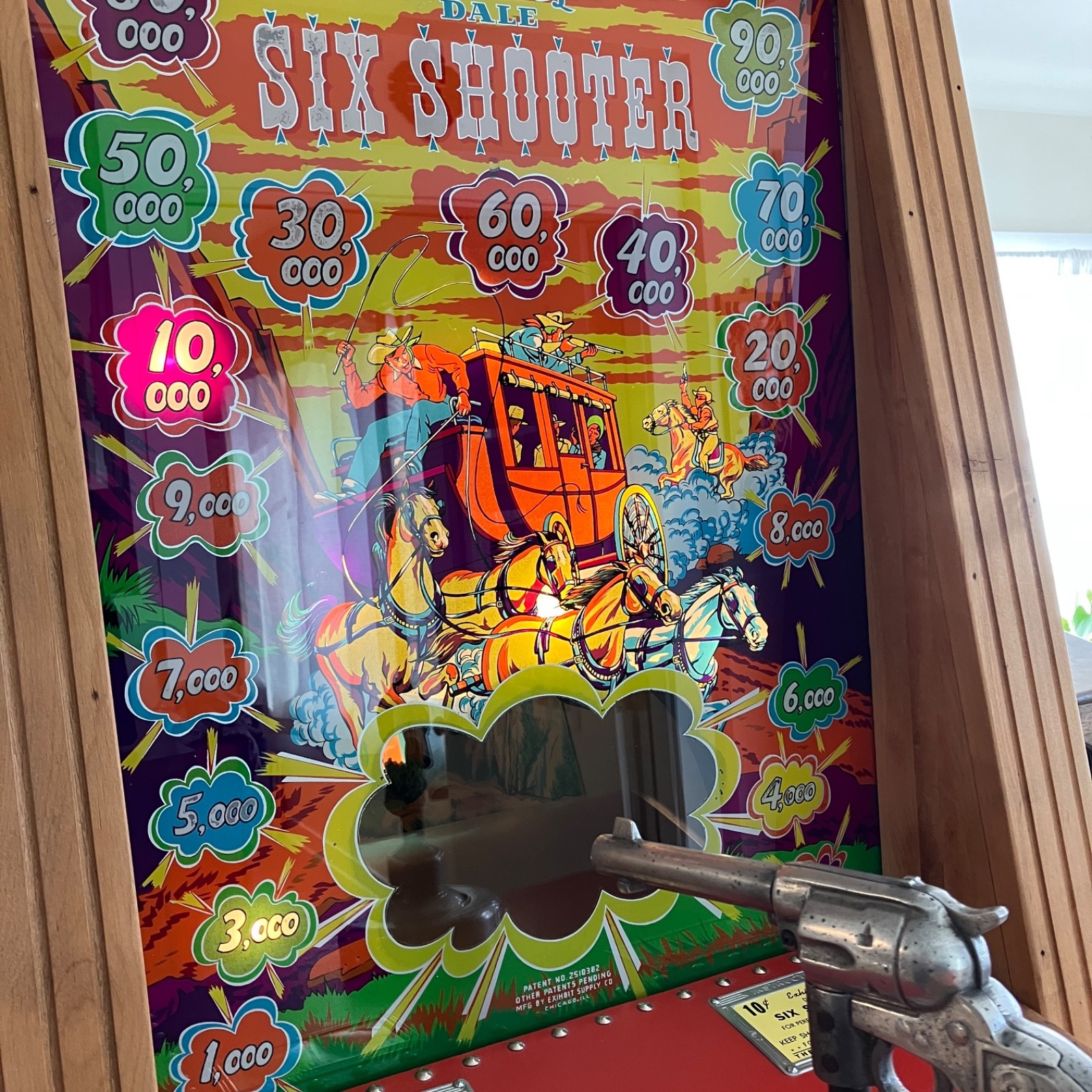 Dale Six Shooter Vintage Arcade Shooting Game made by Exhibit Supply RESTORED
