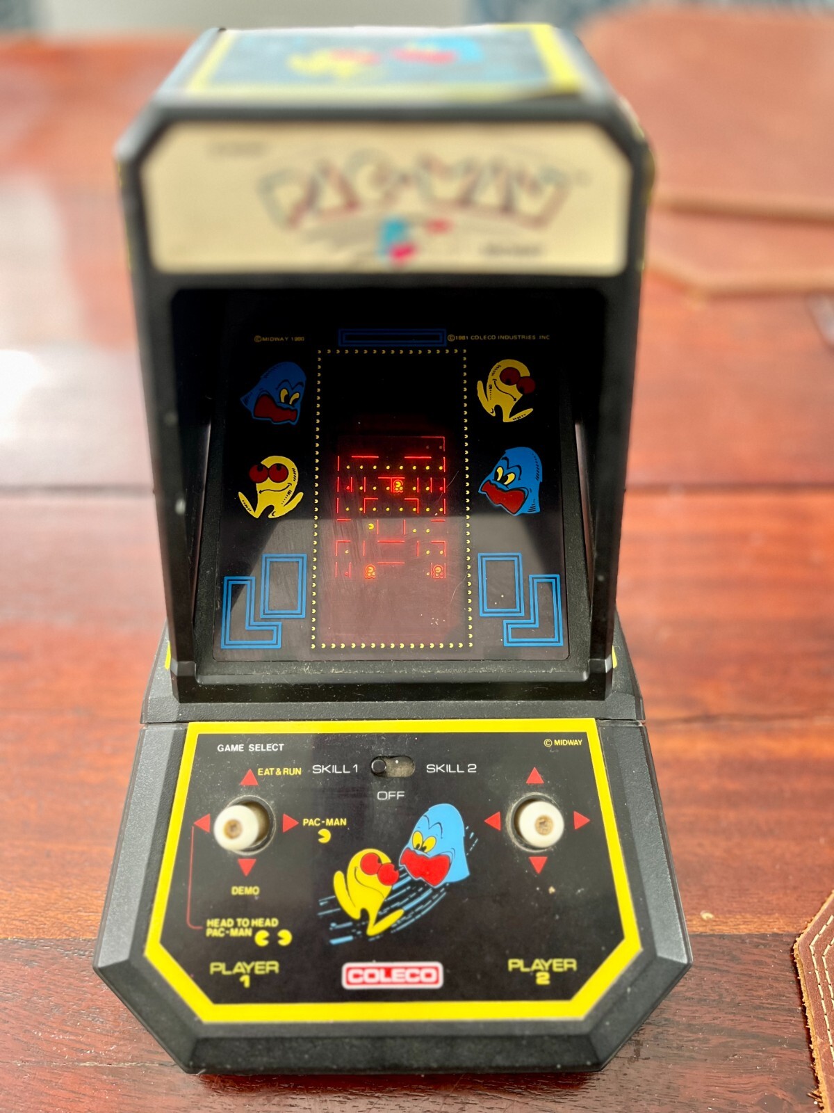 Vintage 1981 COLECO Midway PAC-MAN Mini Arcade Table Top Game WORKS GREAT!