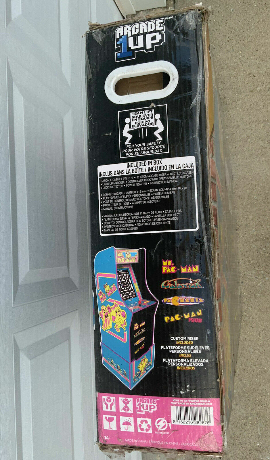 1) Arcade1up Ms. Pac-Man Arcade Machine Includes (4) Video Games + Riser