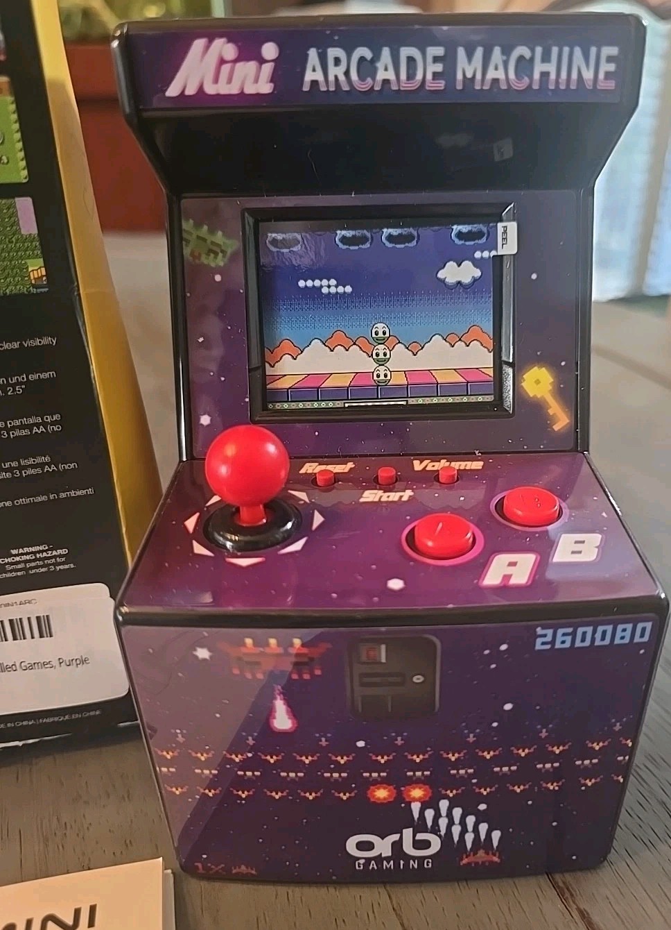 ORB Retro Mini Arcade Machine 240 Built-In Games 2.5″ Color Screen NEW Damage Bx