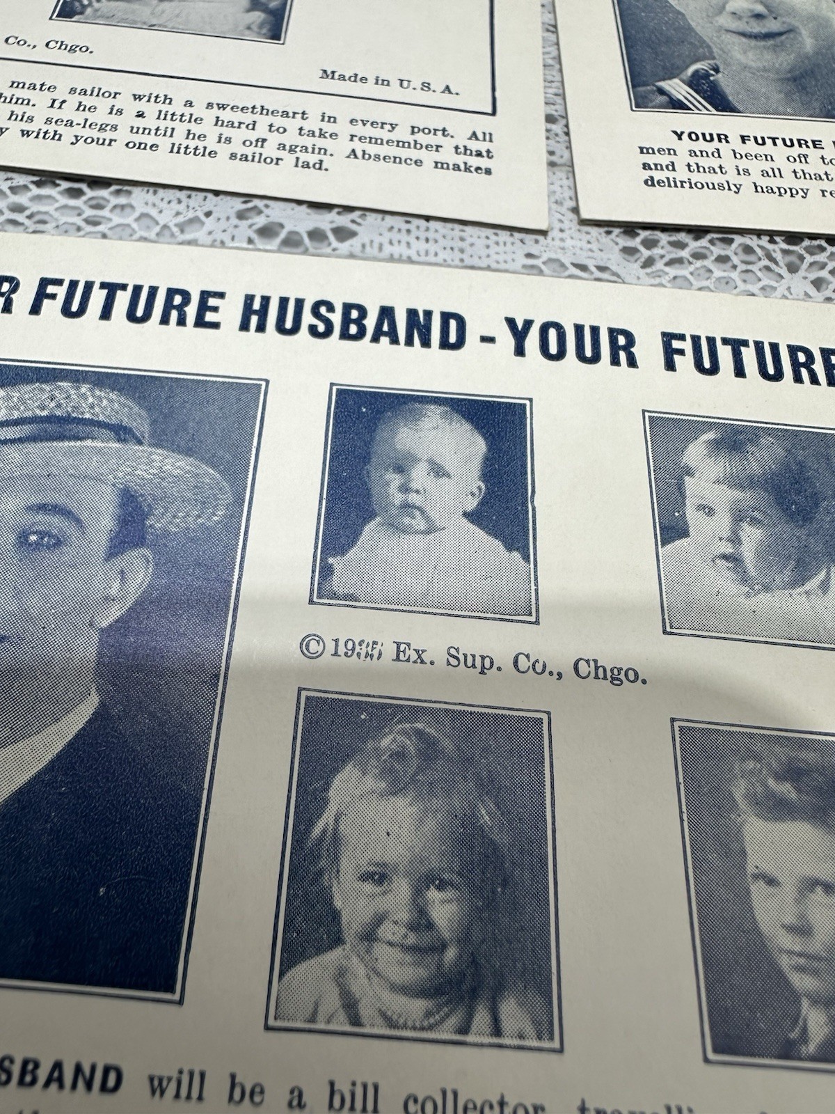 1935 Penny Arcade Cards (Humor) Exhibit Supply Co. Lot Of 8 “Your Future Husband