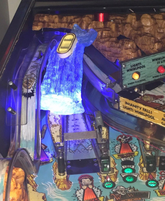 White Water WW Pinball Machine blue WATER FALL W/attached RAFT LED mod