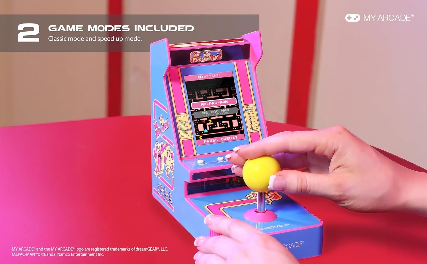 Retro Arcade Game Console Ms Pac Man Joystick Player for Adults Portable Fun