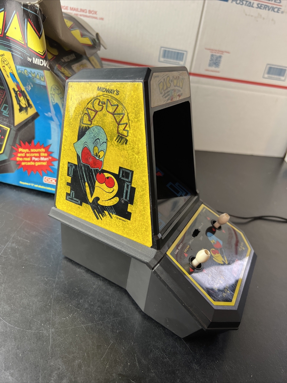 1981 COLECO Mini Arcade PAC-MAN Video Game Midway Tested W/Perma Power Battery
