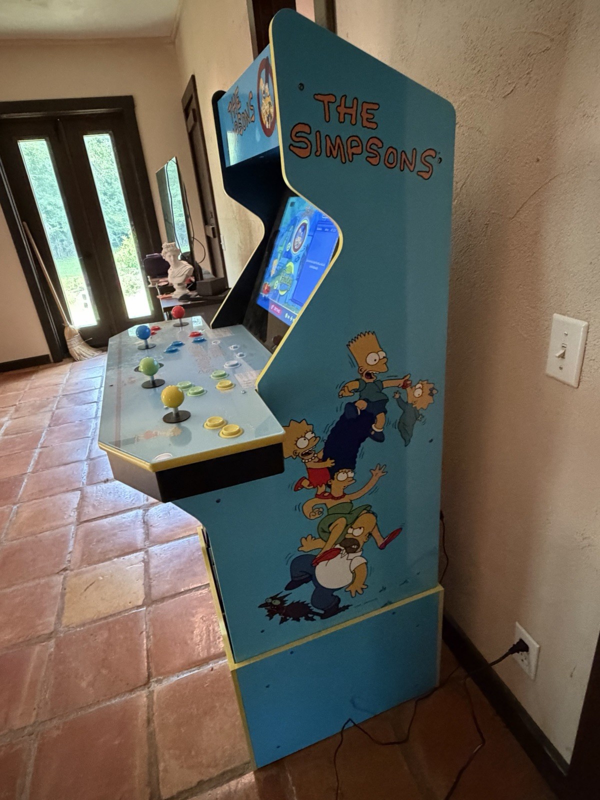 Arcade 1up The Simpsons Arcade With Riser And Stool WORKING GREAT CONDITIONS 🔥