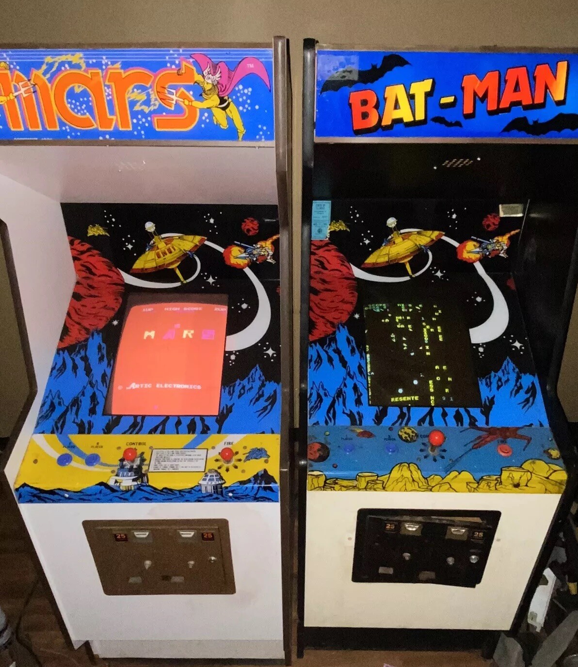 Omni Mars + Batman Video Arcade Machines Glak Artic Infinity Eagle Rare Bootlegs
