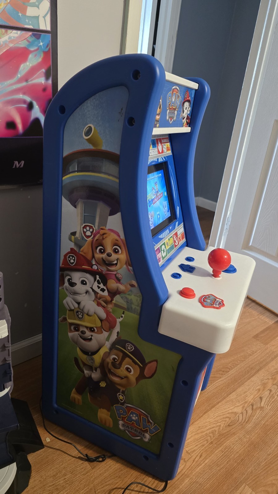 ARCADE 1UP PAW PATROL JR ARCADE GAME W/STOOL – EXCELLENT CONDITION!