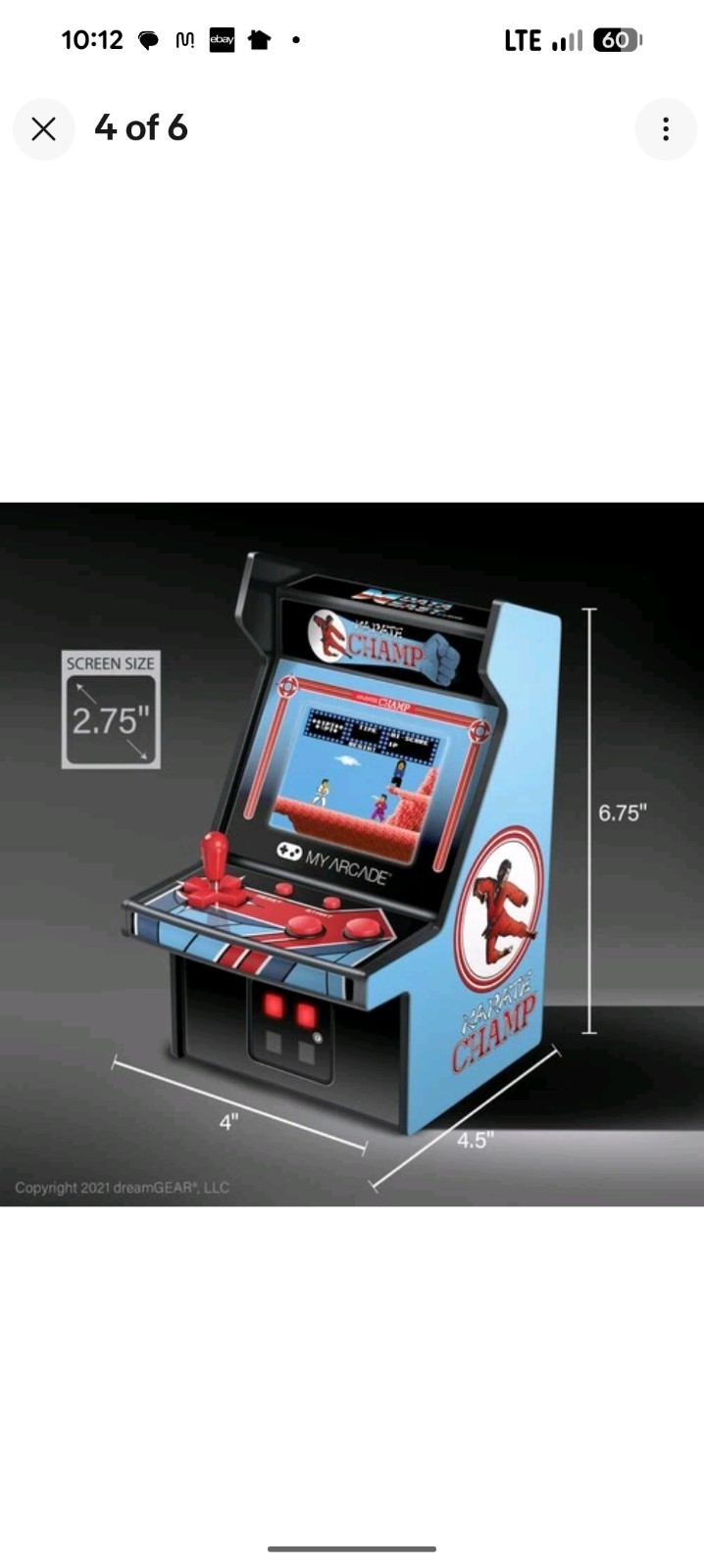 WB My Arcade DGUNL-3204 Karate Champ Micro Player Retro Arcade Machine – 6 Inch