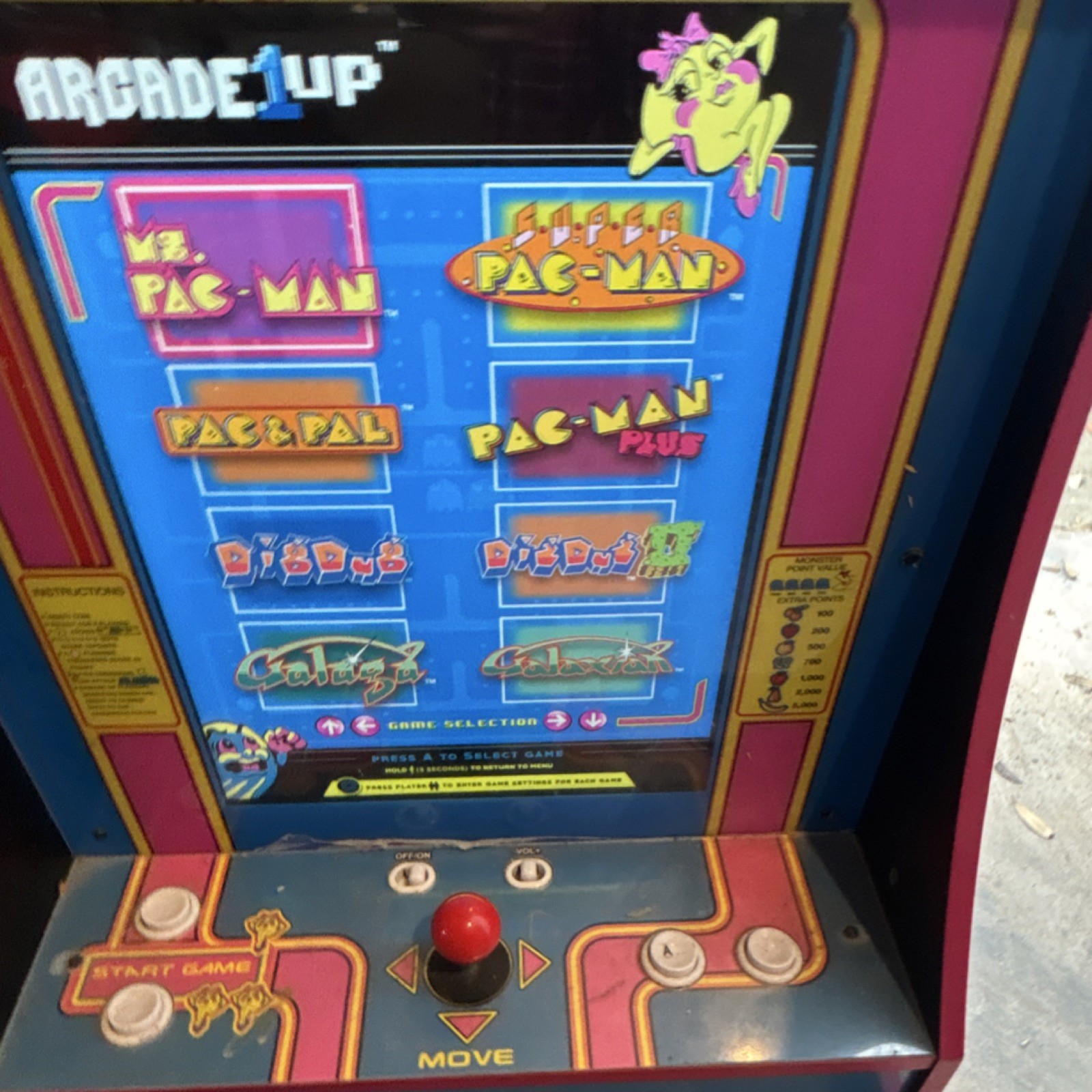 Arcade1up Ms. Pac-Man Arcade Machine 2020 w/ Super Pac-Man, Dig Dug, Pac & Pal