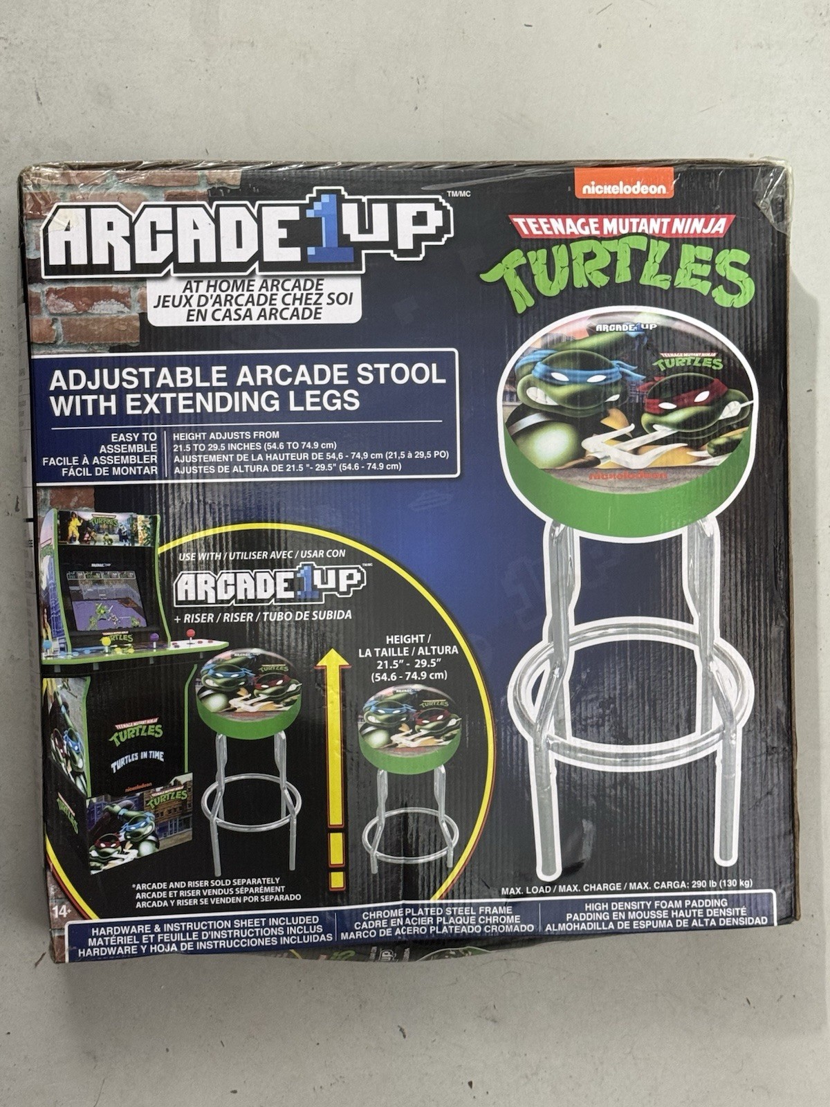 Arcade1UP Teenage Mutant Ninja Turtles TMNT Arcade Stool **NEW & UNOPENED**