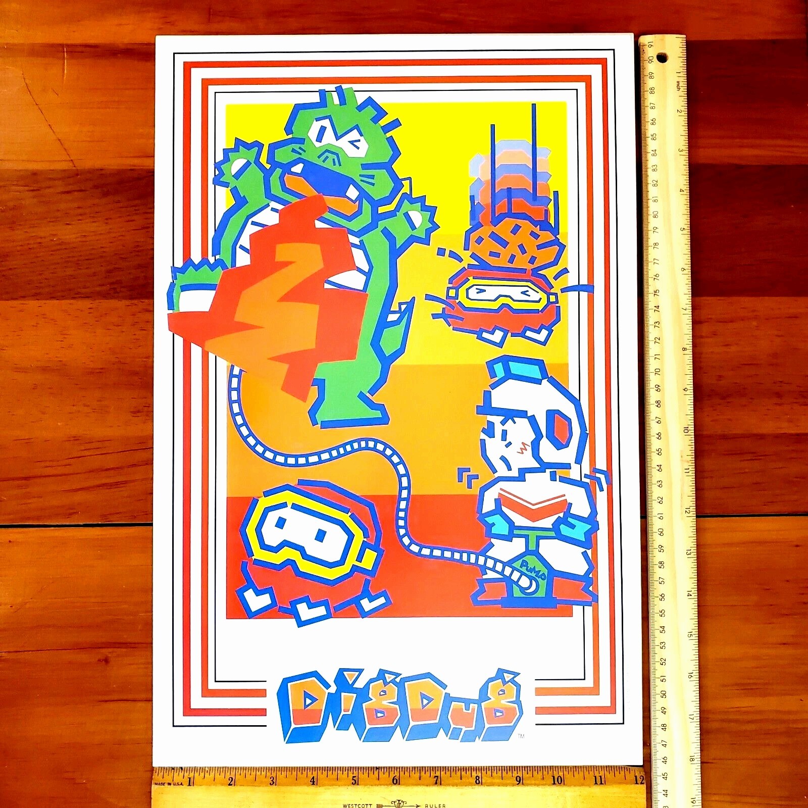 NEW DIG DUG ARCADE Game Sign 12×18″ Wood Vtg 80s Cabinet Style Hanging Wall Art