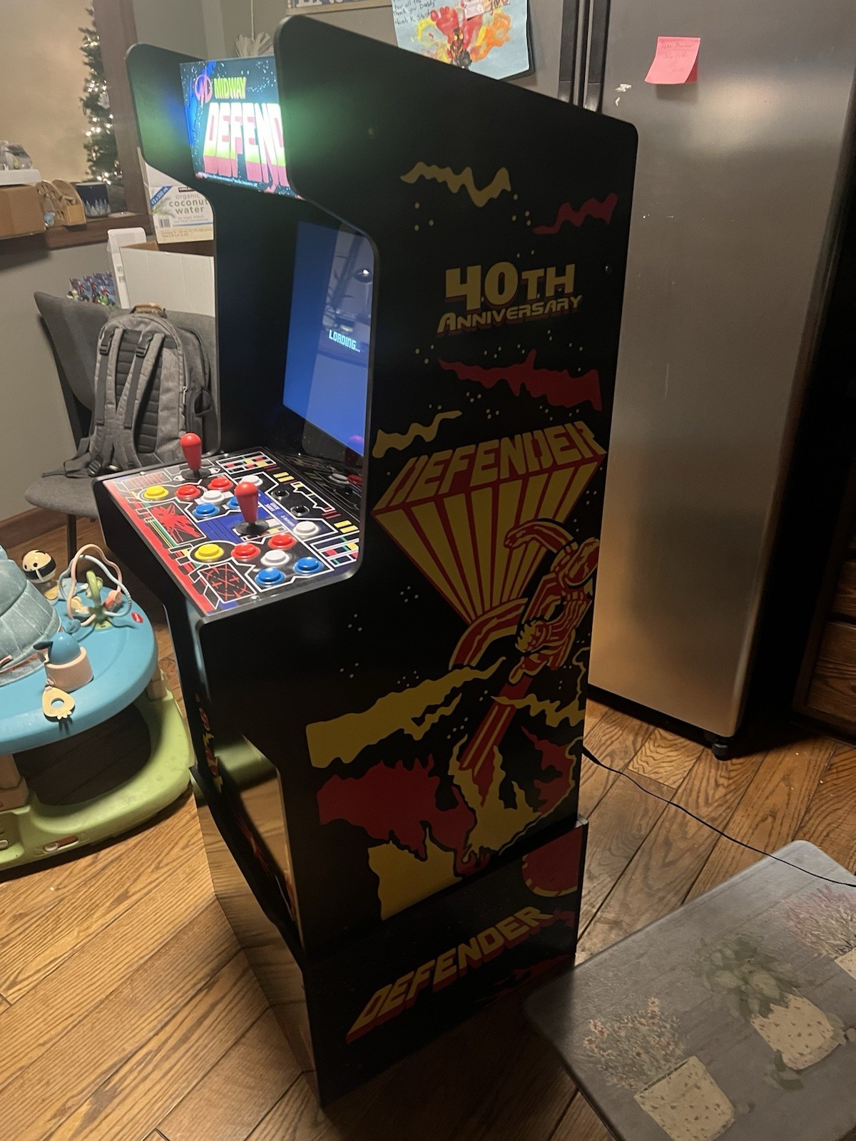 Arcade1Up 40th Anniversary Midway Defender Arcade game with riser
