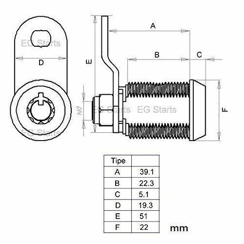 5PCS Arcade game Machine Cash Door Tool Box Tubular Cam Lock Keyed alike 7/8″
