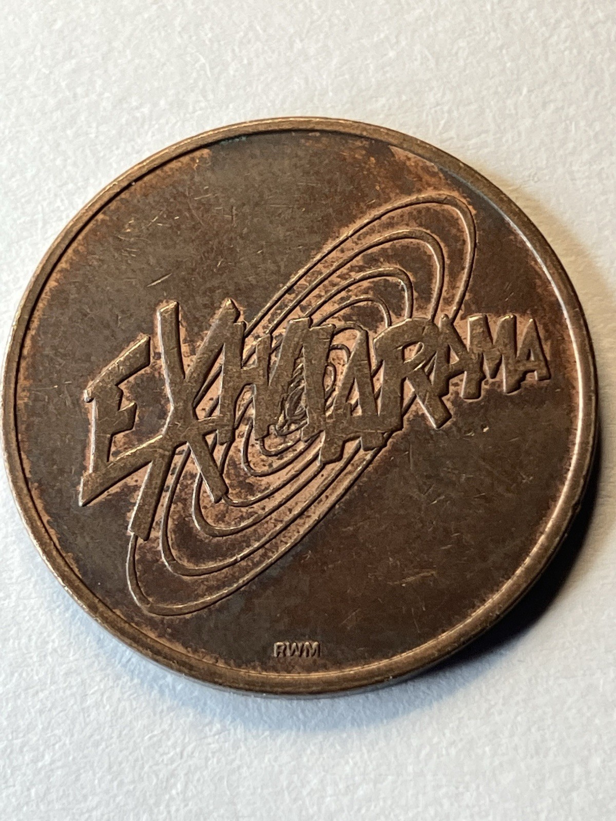 VINTAGE EXHILARAMA VIDEO GAME ARCADE TOKEN THE FUTURE OF FUN #uk1