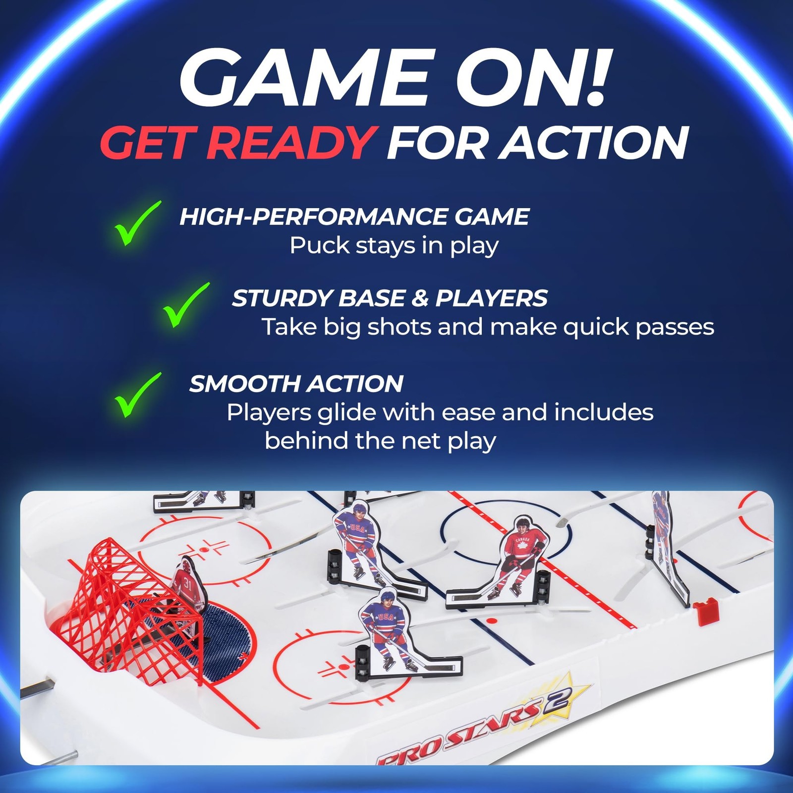 TOP SHELF Pro Stars: Ultimate Table Hockey Game – 28″ x 14″ Arcade Thrills fo…