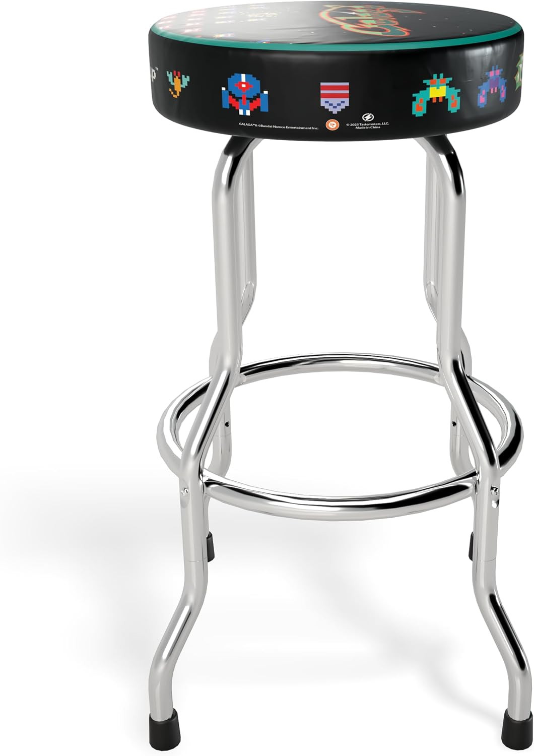 Officially Licensed Adjustable Stool with Chrome-Plated Steel Frame and High-Den