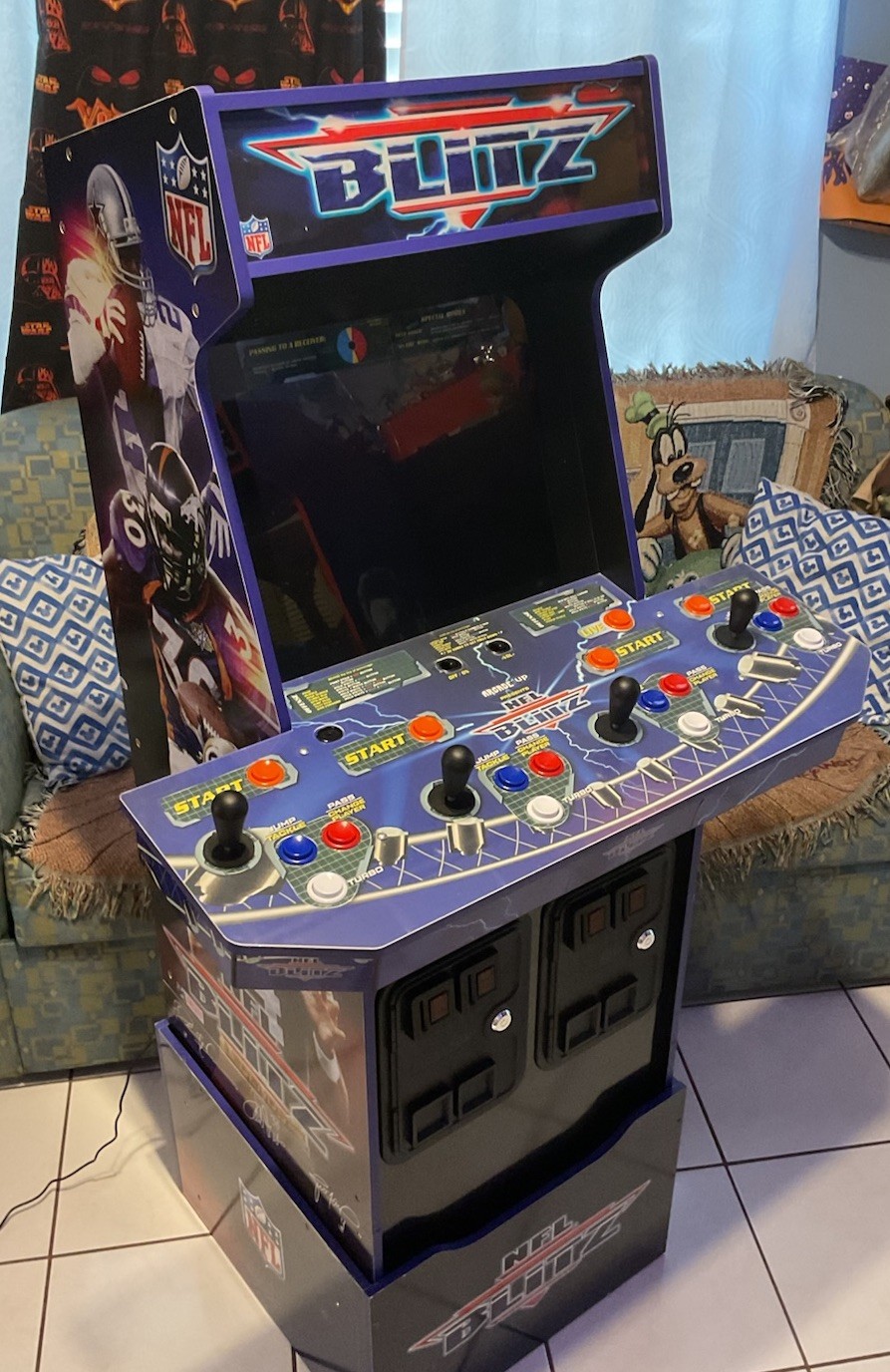 Arcade 1Up NFL Blitz 4-Player Arcade With Riser Working Great 🏈🔥
