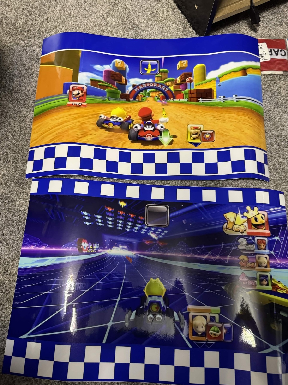 arcade1up mario kart graphics artwork and lighted marquee for gen 1 arcade