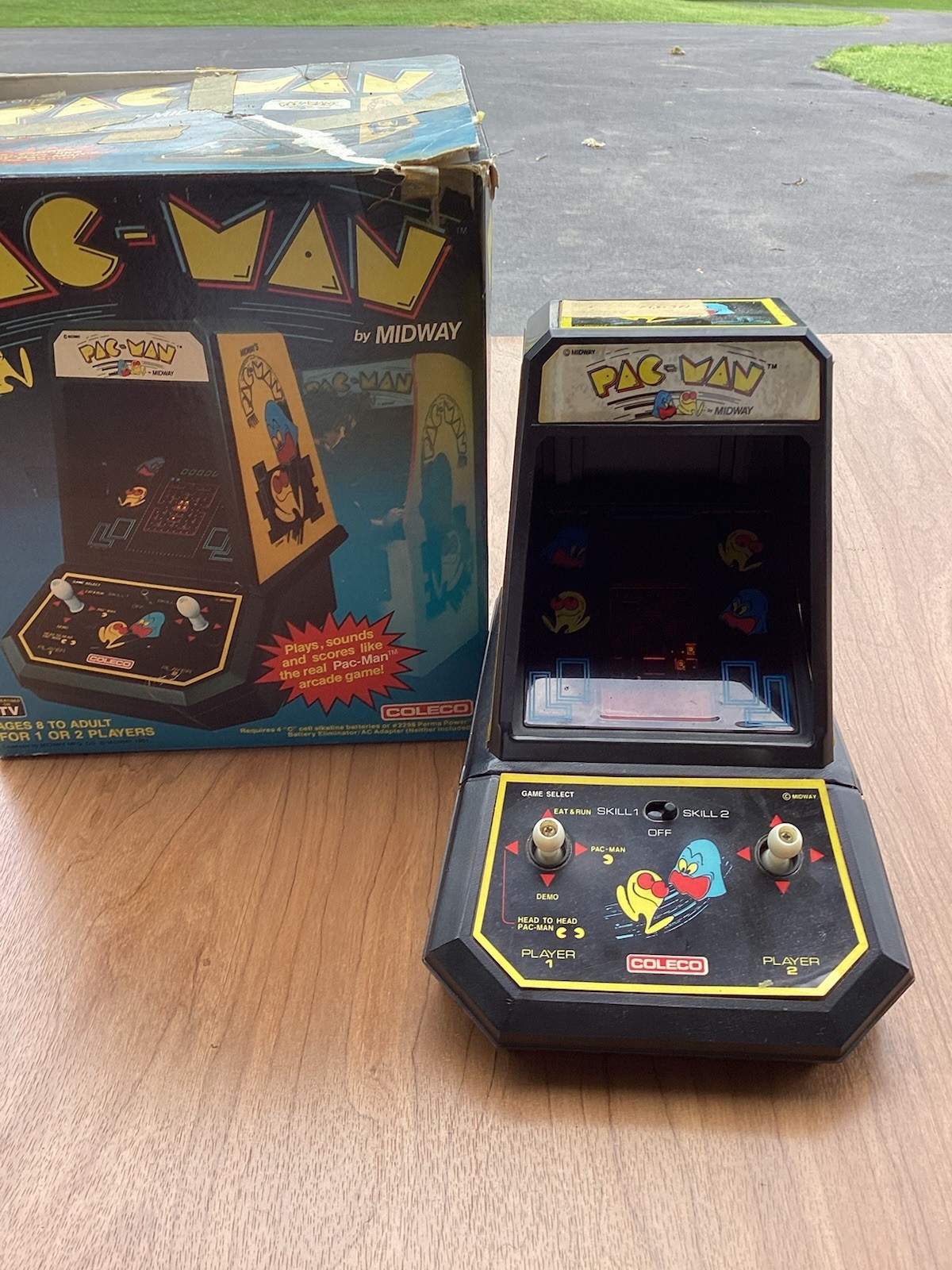 Vintage Coleco Pac-Man Tabletop Mini Arcade Game w/ Box- tested works
