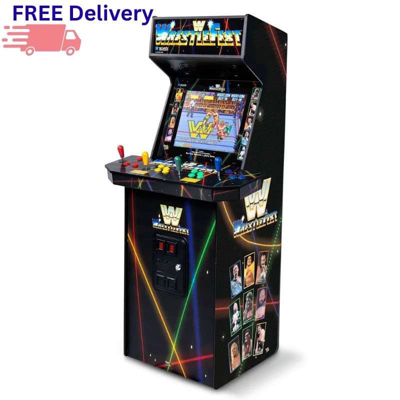 WWE 4 Player Arcade Cabinet 5 Games 19” Screen Light Up Marquee Retro