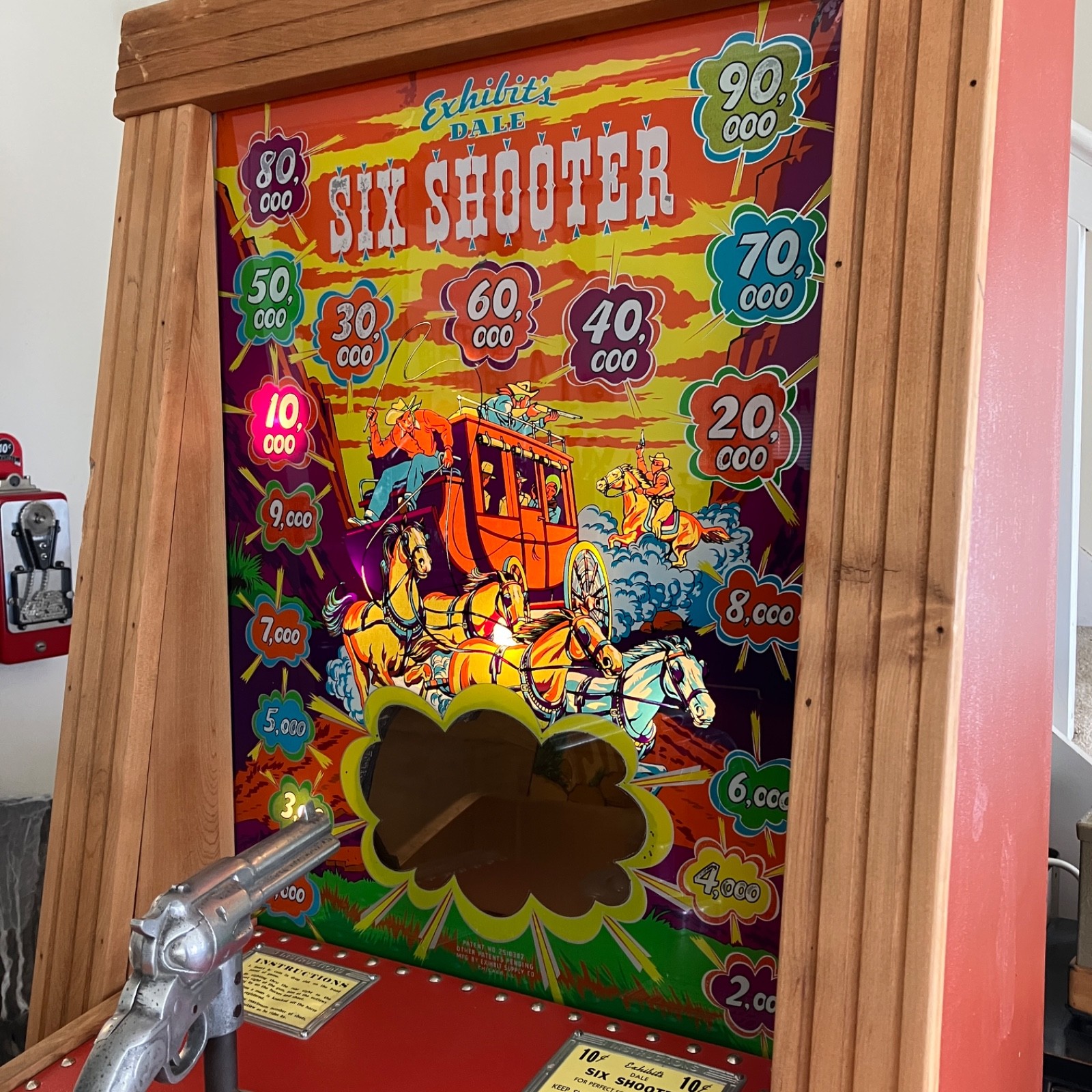 Dale Six Shooter Vintage Arcade Shooting Game made by Exhibit Supply RESTORED