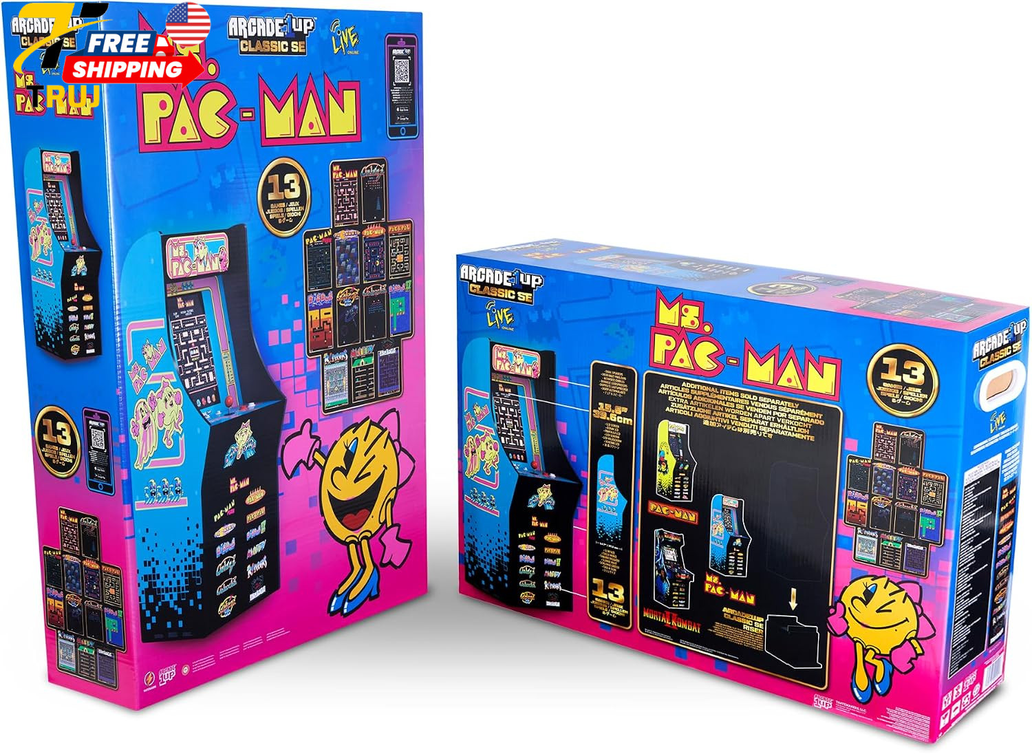 Arcade1Up Ms Pac-Man Classic SE Arcade Machine