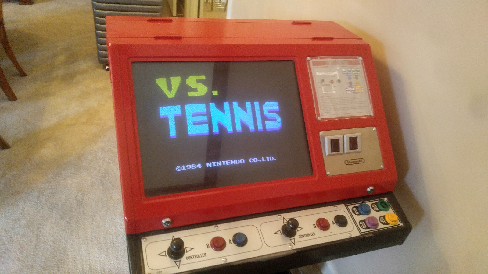 Nintendo Vs Tennis Vintage Red Tent Arcade Console
