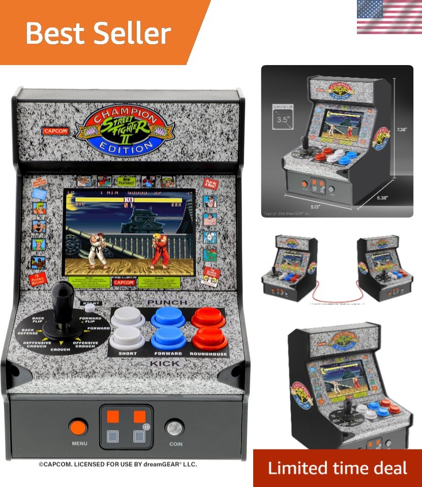 Street Fighter II Champion Edition Mini Arcade Machine – 2 Player Retro Joy