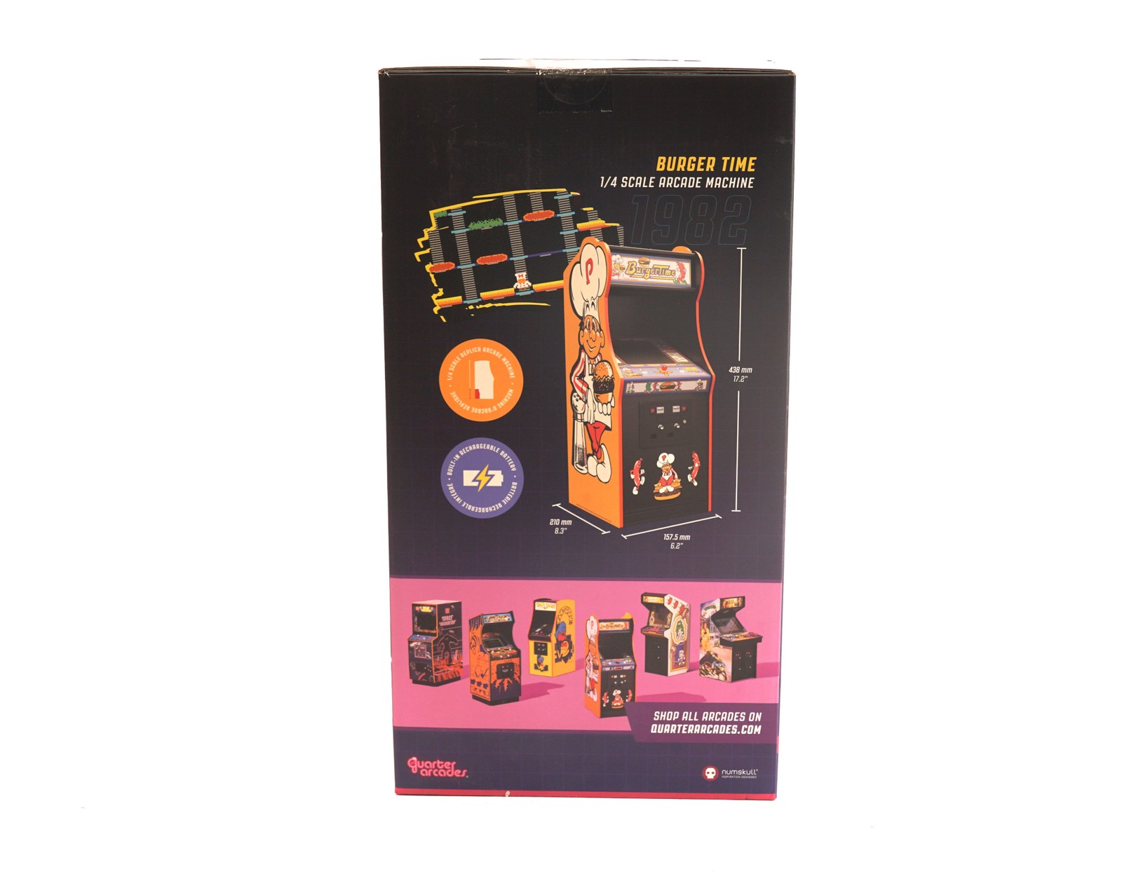Numskull Official Data East BurgerTime Quarter Size Wooden Arcade Cabinet