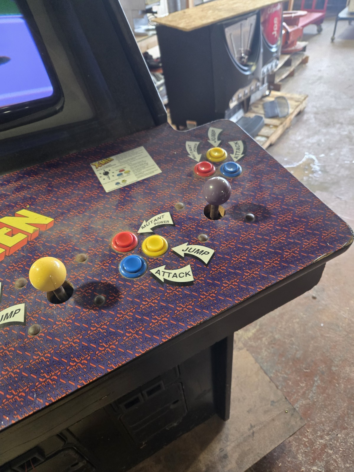 Konami X-Men Video Aracade 4 Player 25″ Upright PN 065251 – READ – FREE SHIPPING