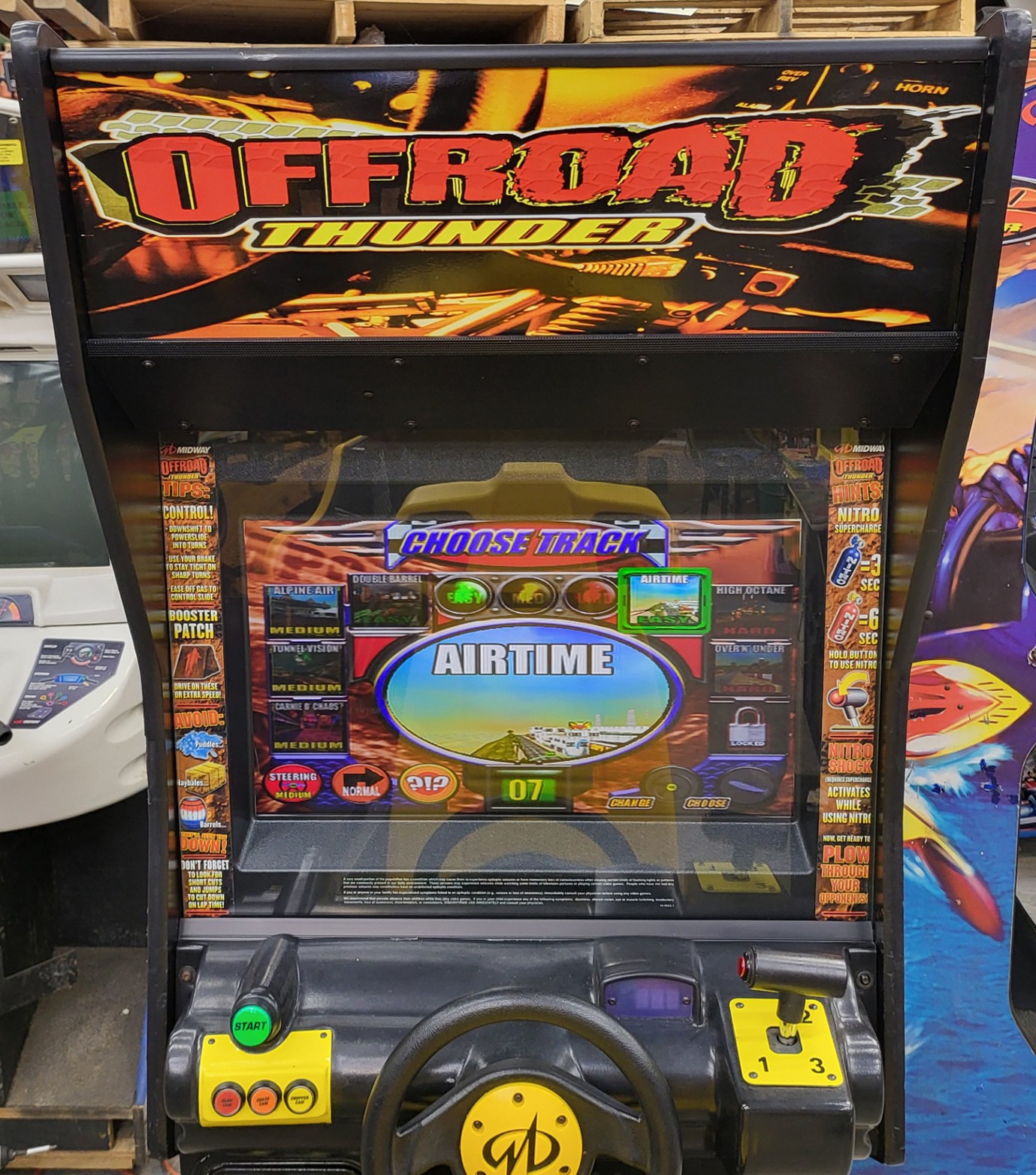 Midway OFFROAD THUNDER Sit Down Arcade Driving Video Game Machine – 24″ LCD