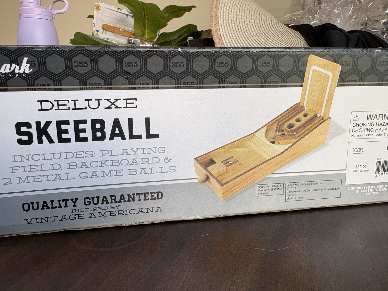 Promark Deluxe Skee Ball Wooden Desktop Arcade Game Complete In Box