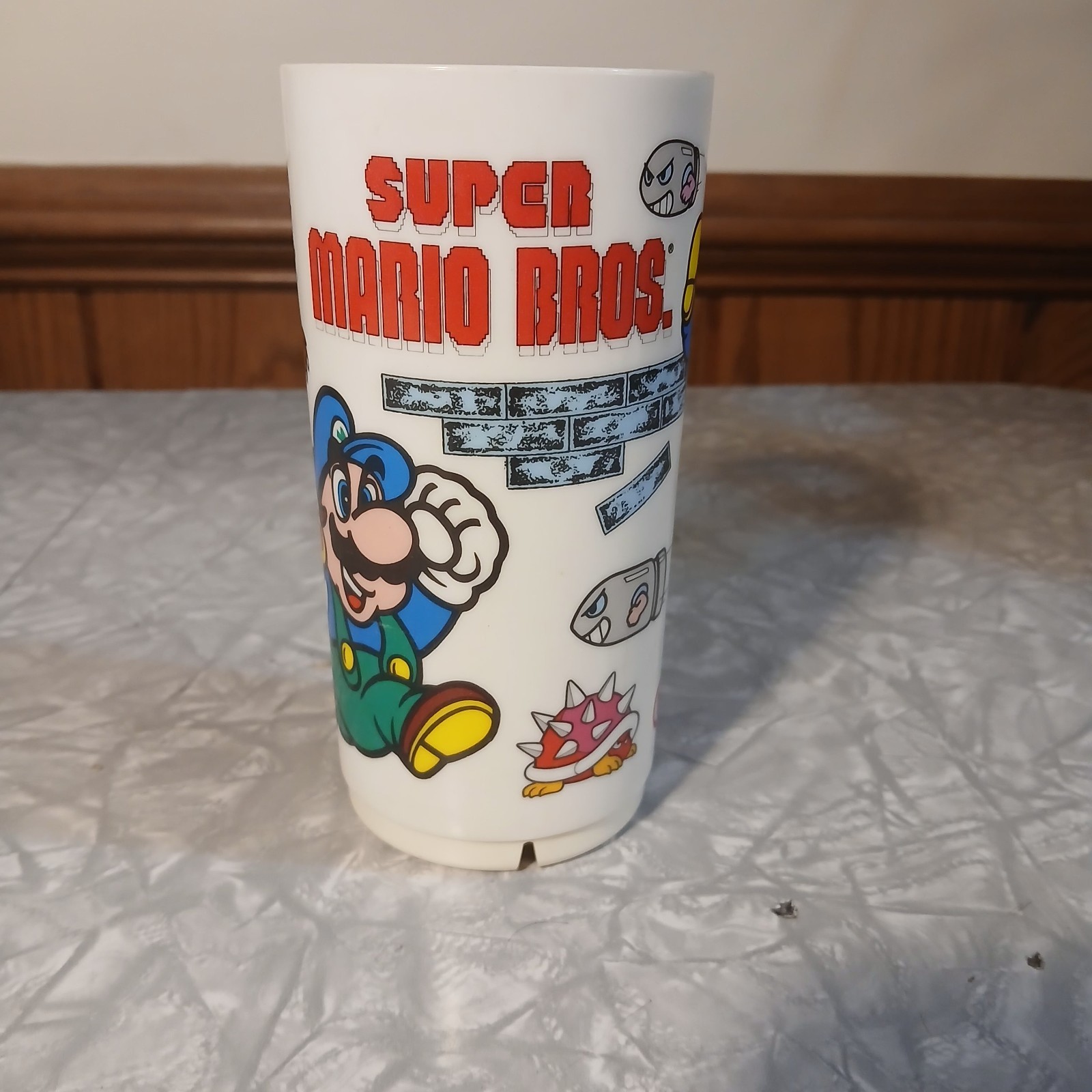 Super Mario Bros Nintendo Plastic Cup Tumbler DEKA 1989