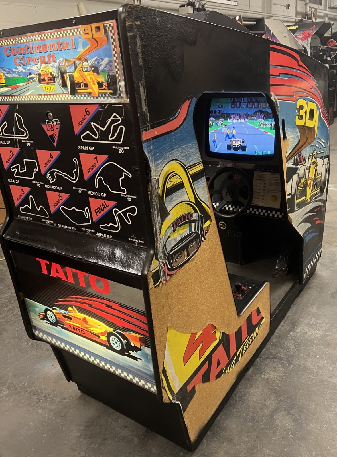 CONTINENTAL CIRCUIT ARCADE MACHINE by TAITO 1989 (Excellent Condition) *RARE*