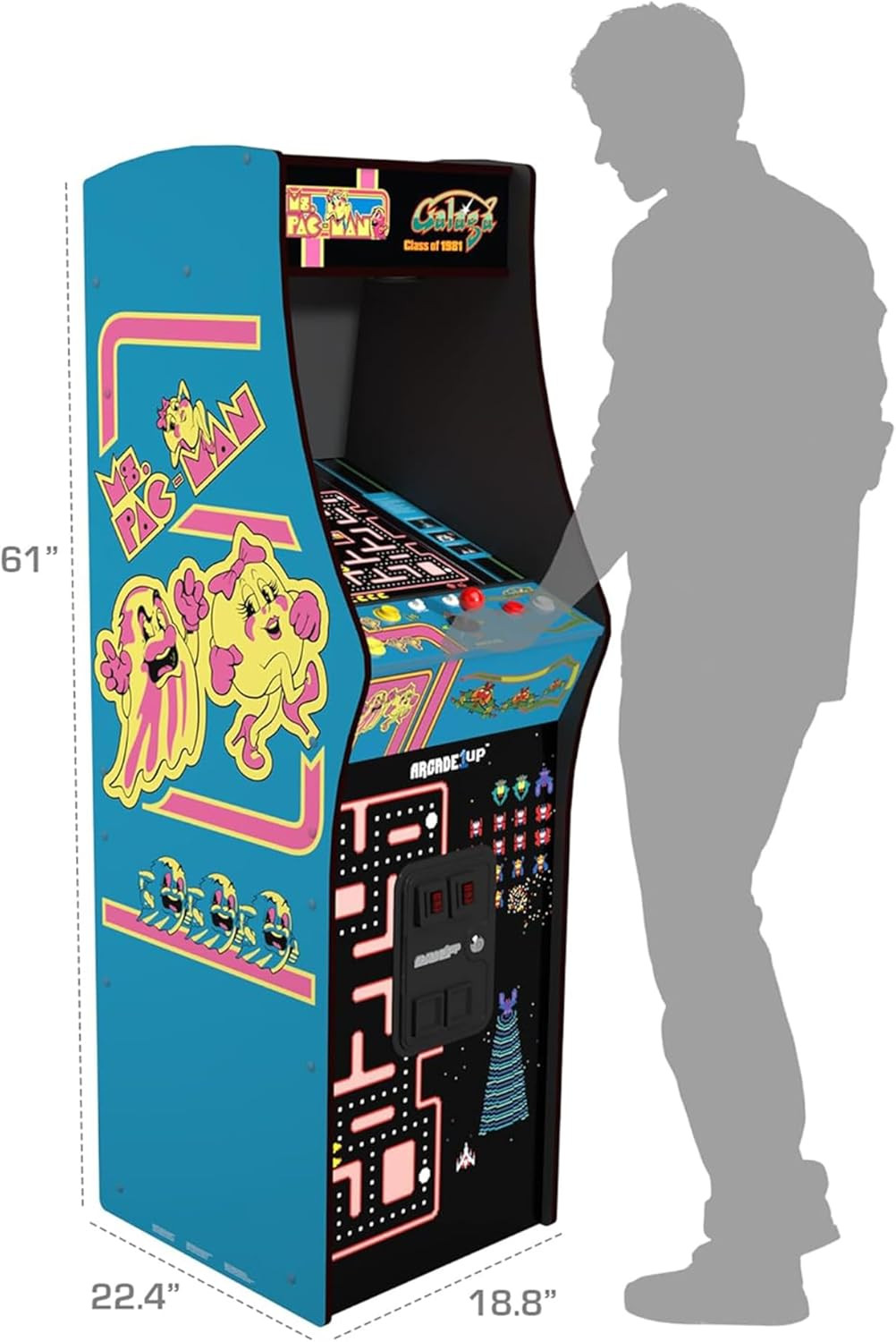 ARCADE1UP Class of 81’ Deluxe Arcade Machine for Home – 5 Feet Tall – 12 Classic
