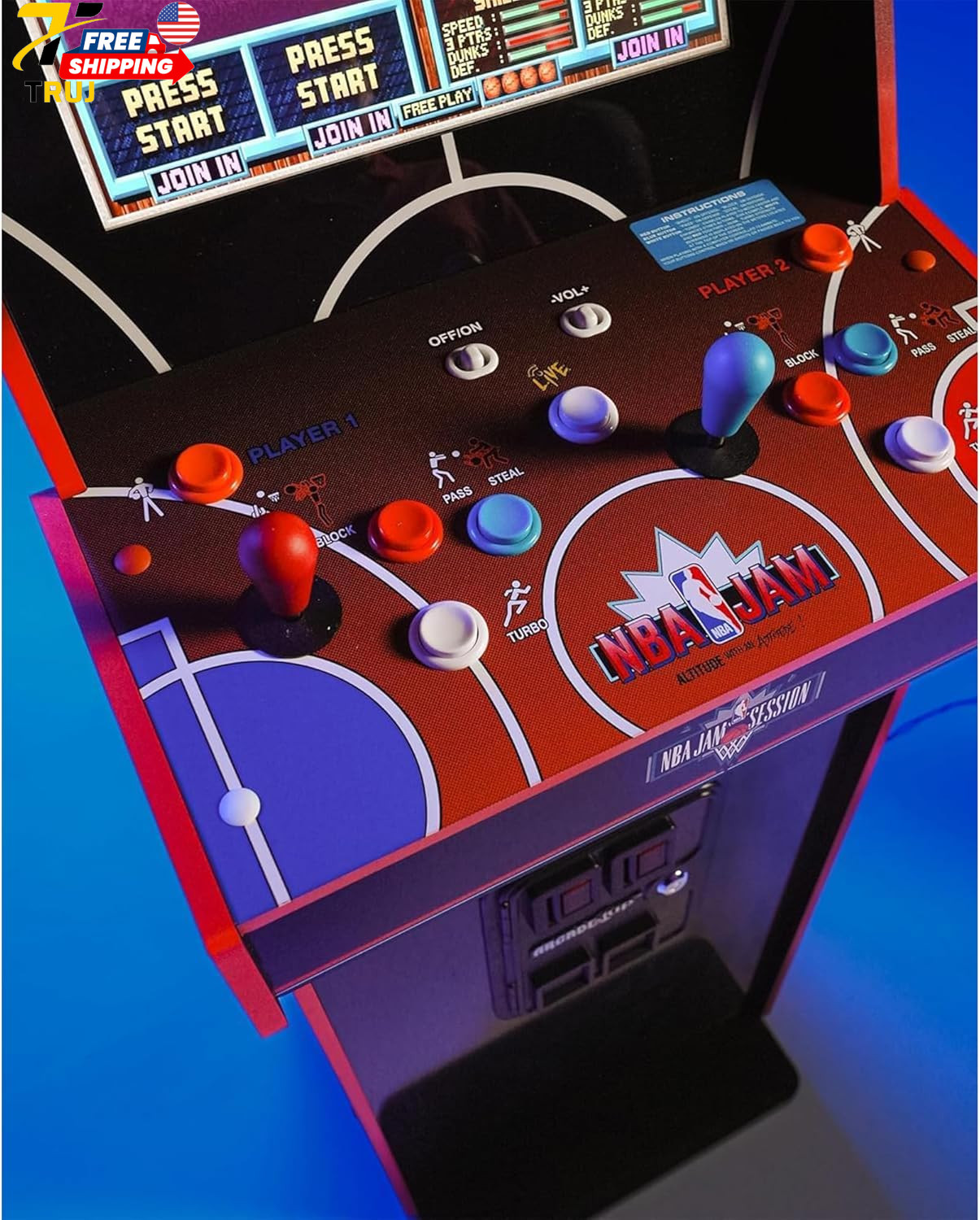2 Player Home Arcade Machine Over 5-Foot Cabinet with Online Multiplayer Light-U