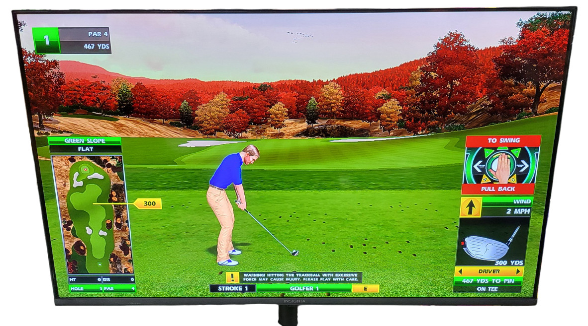 GOLDEN TEE 2024 Golf NEW Pedestal Cabinet Arcade Sports Game Fore! 40″ LCD