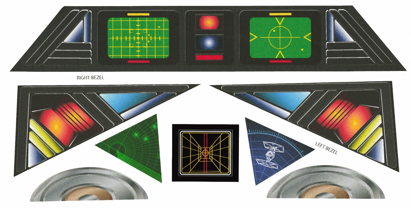 Arcade1up Star Wars control deck parts. 6 pc vacuum formed. Trimmed w/ stickers