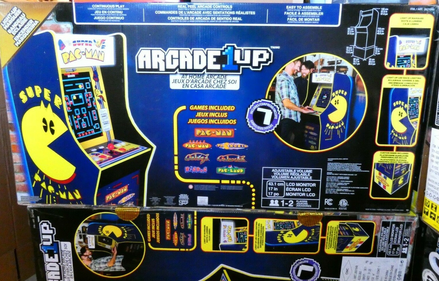ARCADE1UP Super Pac-Man Galaga Dig Dug Light up Marquee 7 Games in 1 + RISER ✅✅✅