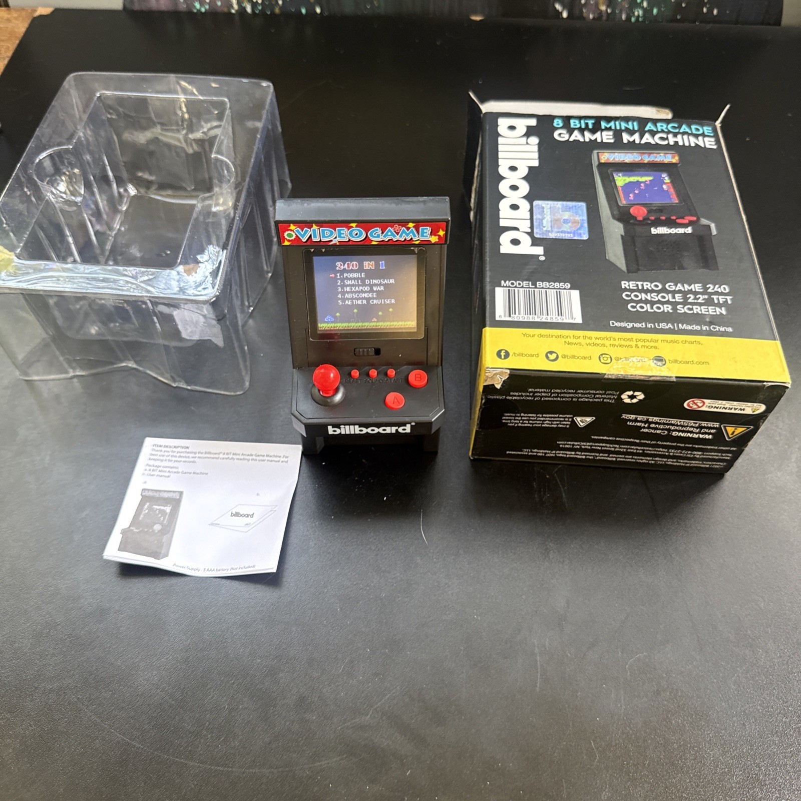 Billboard 8-Bit Mini Arcade Game Machine 240-in-1 with Box