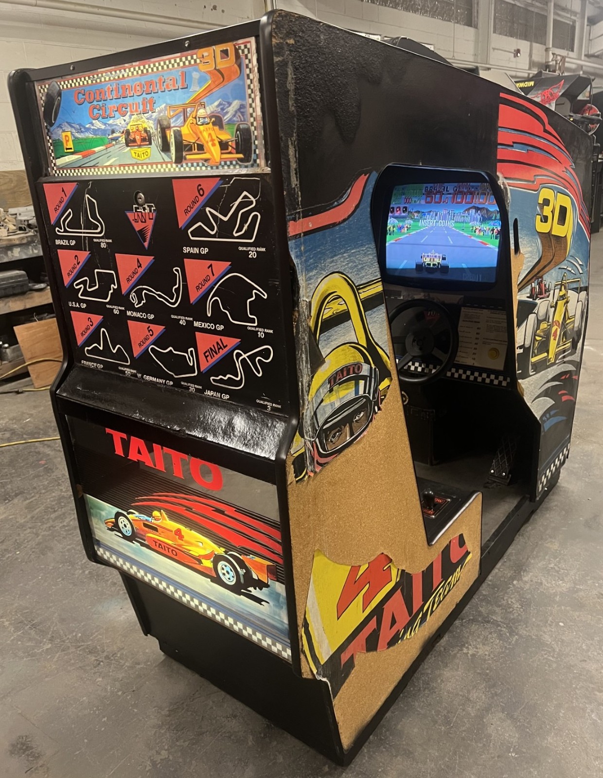 CONTINENTAL CIRCUIT ARCADE MACHINE by TAITO 1989 (Excellent Condition) *RARE*