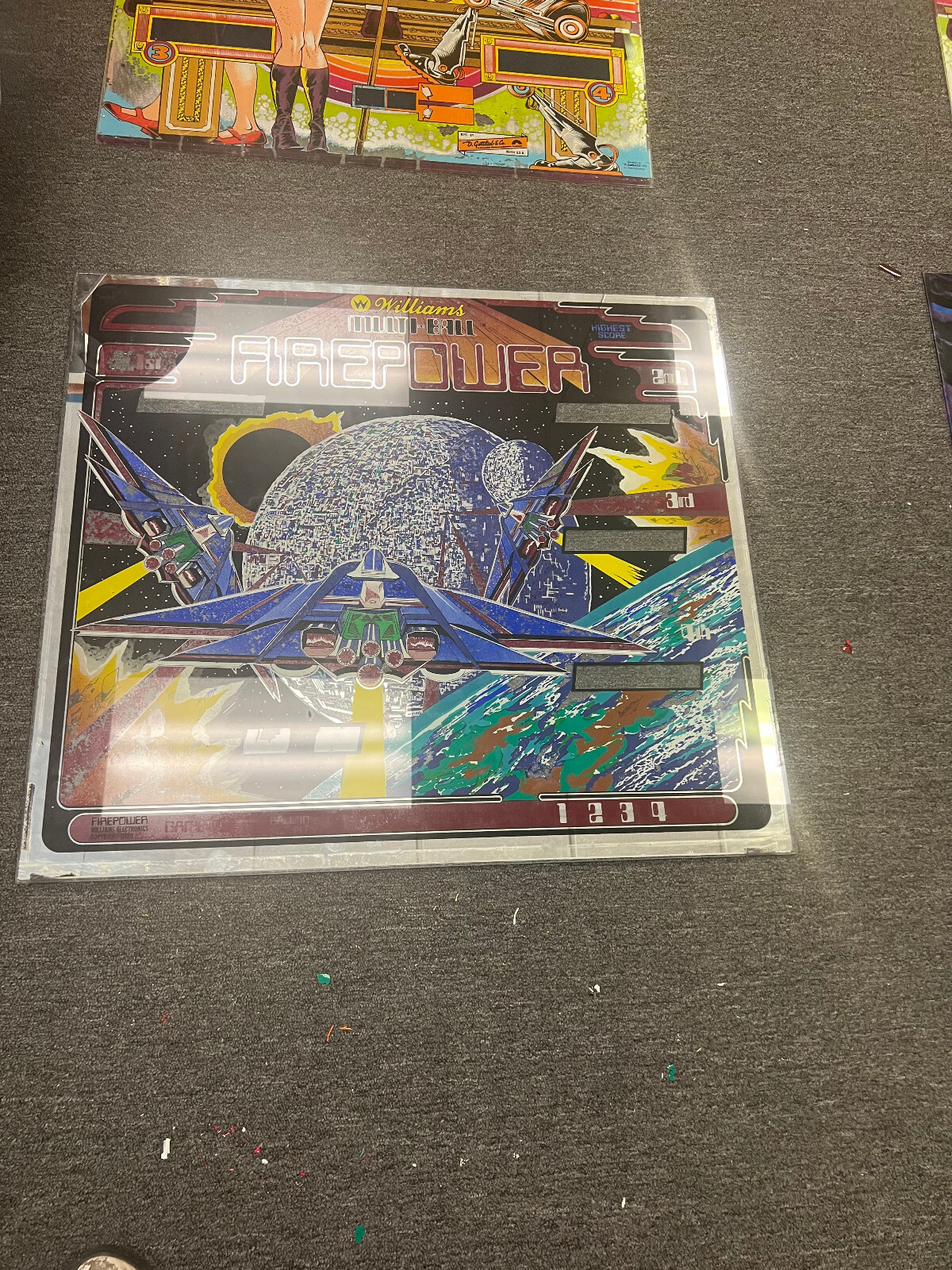 FIREPOWER Pinball BACKGLASS by WILLIAMS 1980