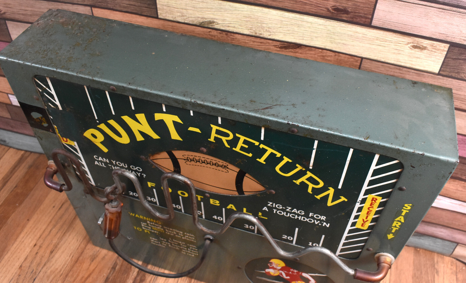Vintage Coin Operated Punt Return Electric Coin Op Sobriety Skill Football Game