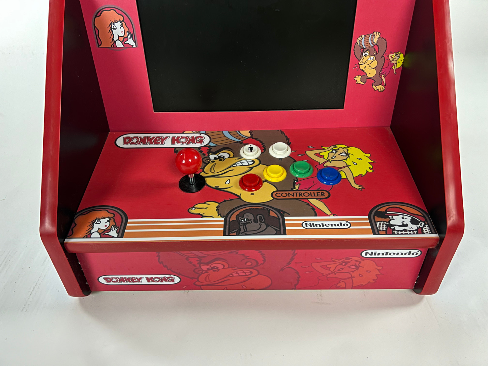 Bar Top Red Trim Vertical Arcade! With Trackball!
