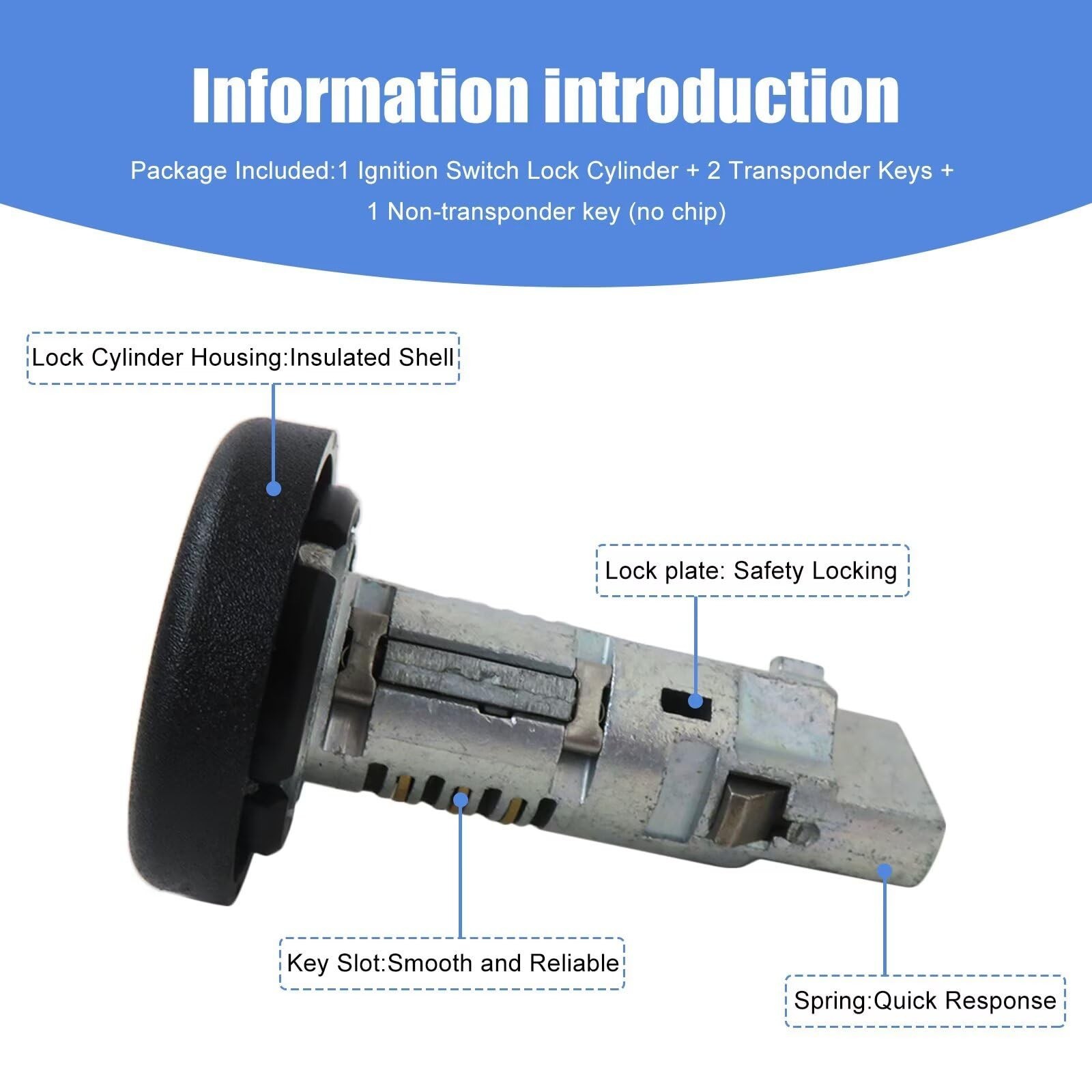 924-796 Ignition Switch Lock Cylinder w/Keys for 2009-2013 Chevy Impala(2025 …