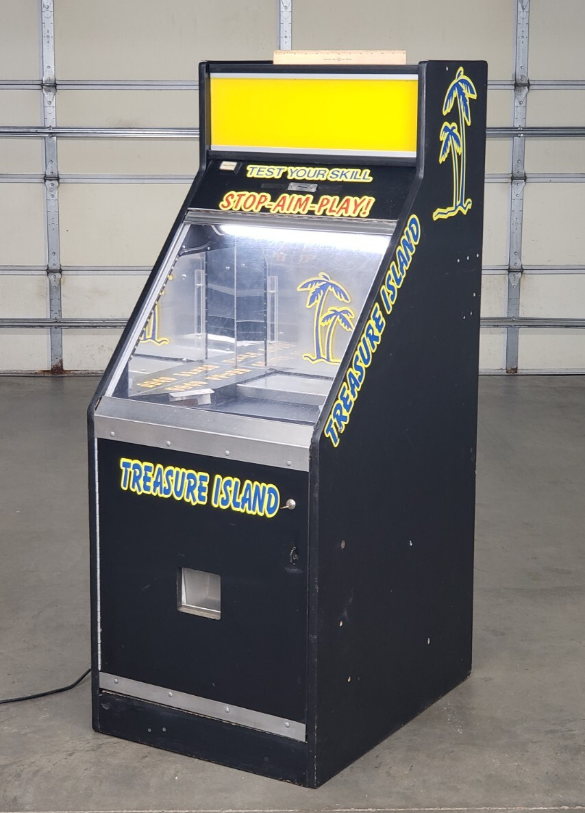 Treasure Island Quarter Coin Pusher Slider Arcade Machine Game Vending Amusement