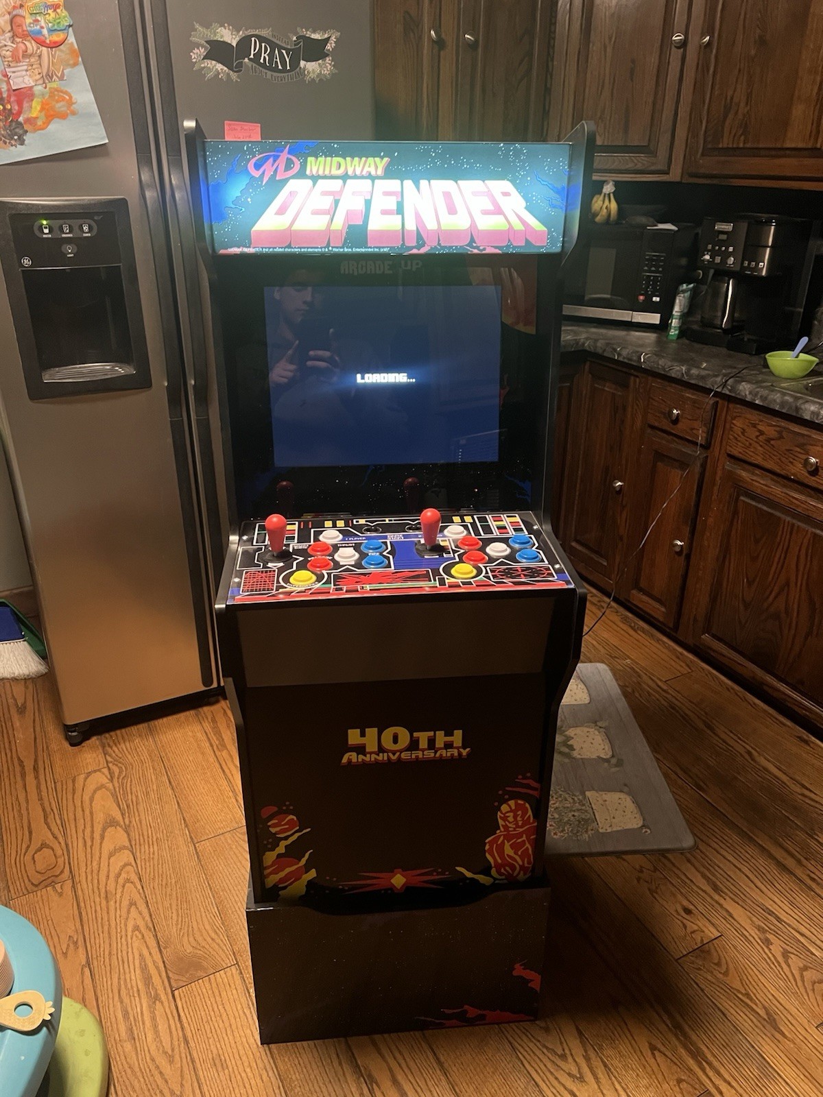Arcade1Up 40th Anniversary Midway Defender Arcade game with riser