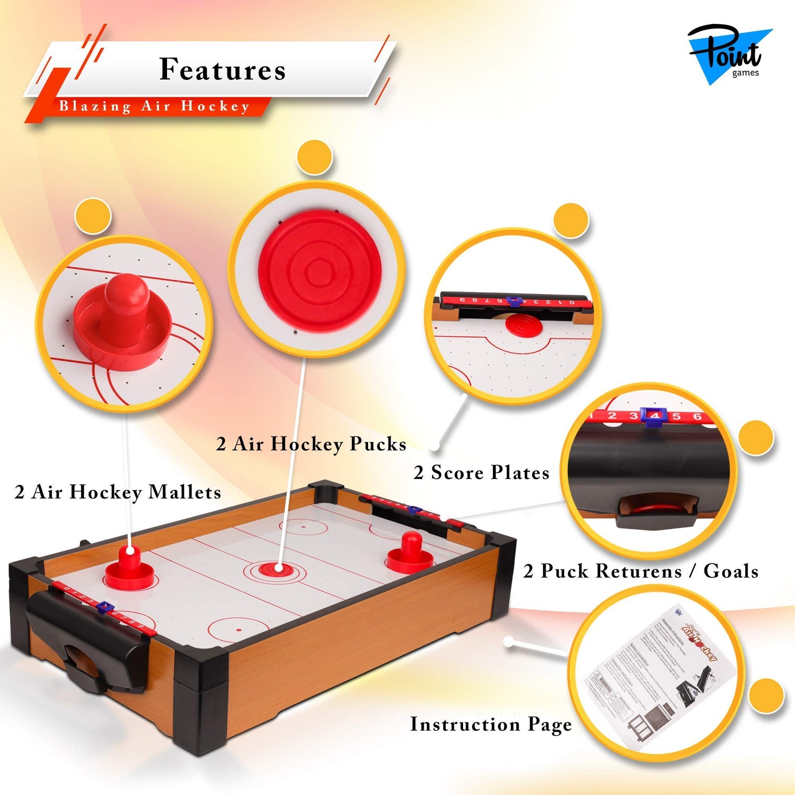Point Games Hockey Table, Mini Table Games for Kids, Arcade Game for Boys & G…