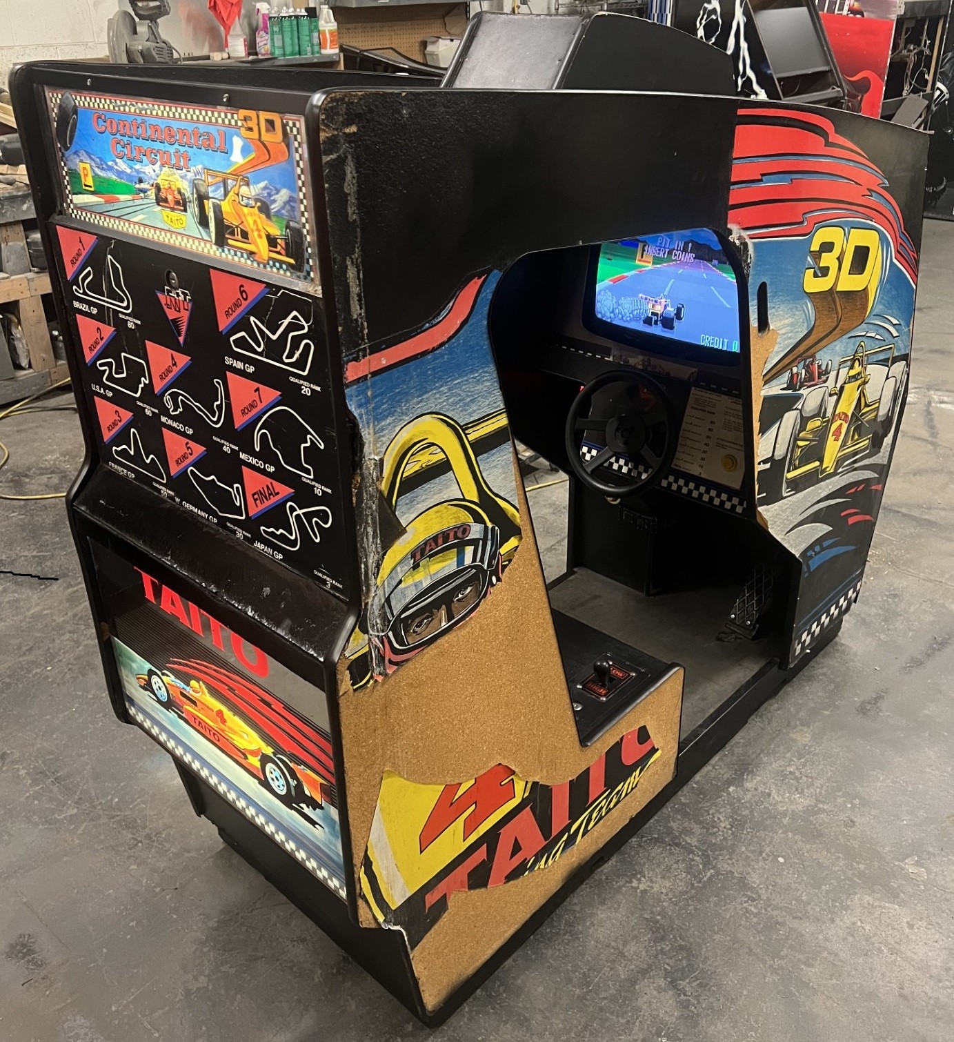 CONTINENTAL CIRCUIT ARCADE MACHINE by TAITO 1989 (Excellent Condition) *RARE*