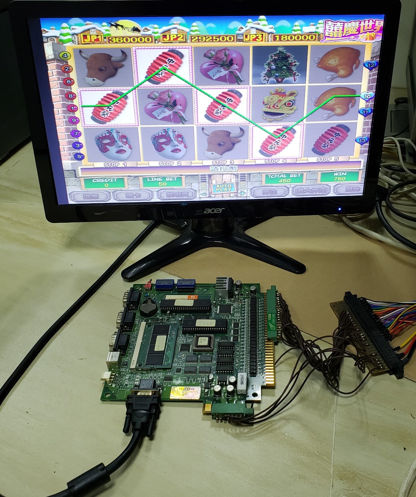 Holiday Party Slot Game PCB IGS System Board Arcade Video Game